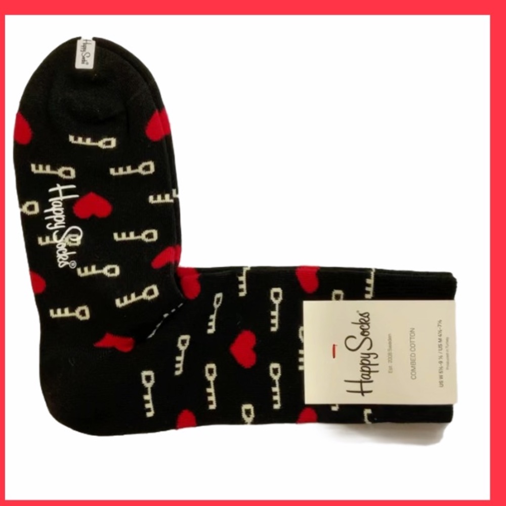 !!! Sold out !!!  Happy Socks Hearts and Keys The Key To My Heart Men 9-11 - Picture 4 of 5